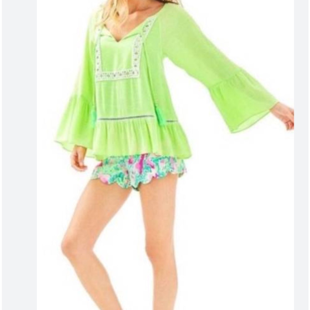 Lilly Pulitzer Amisa Top Mermaid Green Size Small